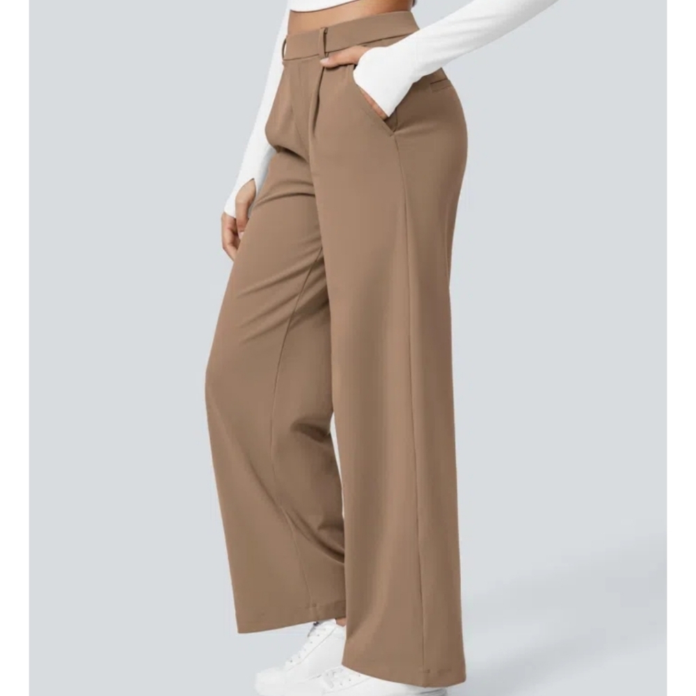 HALARA Tan Wide-Leg Women's Pants